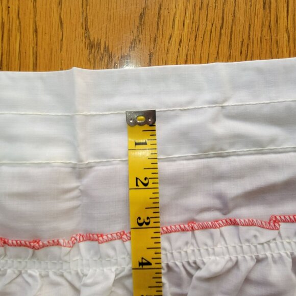 VTG Kitchen Cafe Curtain NOS 3 Pc Red & White Floral Polka Dot Panels Penneys - Picture 6 of 12